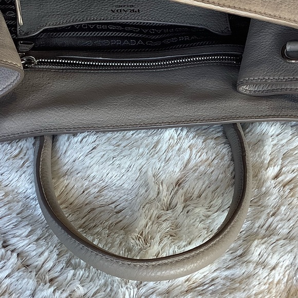 Prada Vitello Daino Gray Leather Satchel - Picture 14 of 15